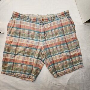 Tommy Bahama Plaid Shorts 55% Linen Size 36